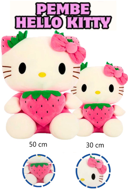 Hello Kitty Oyuncak Peluş Kurdaleli 50 cm + 30 cm İkili Fırsat