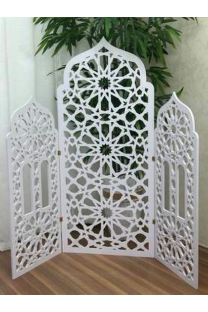 Foldable prayer corner, white color, height 120 cm