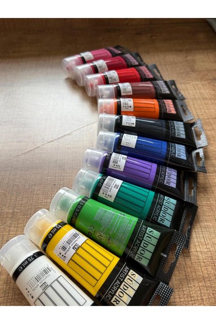 Artıst Acrylıc Tüp Akrilik Boya Seti Pastel Renkler 12' Li