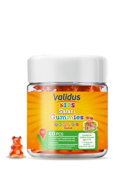 Kids Safari Carob + Vitamin A-C-D3 60 Gummies