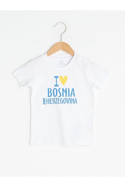 Crew Neck Short Sleeve Printed Cotton Baby Boy T-Shirt (S1)