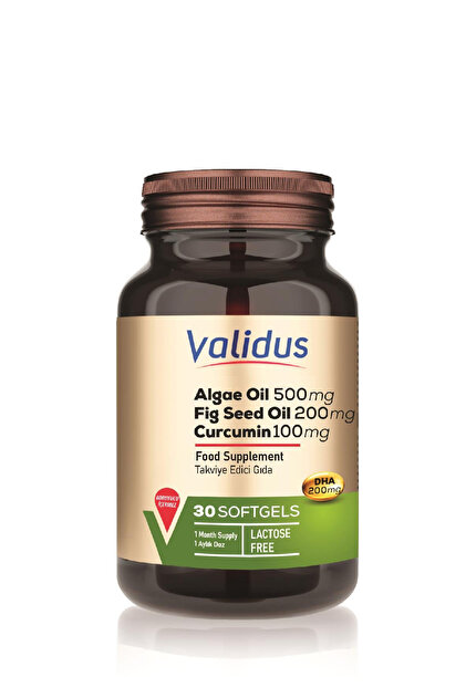 Validus Algae Oil + Fig Seed Oil + Curcumin 30 Softgel - Fiyatı