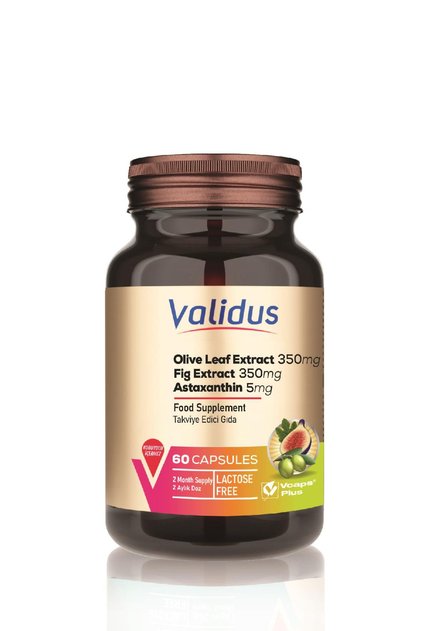 Olive Leaf Extract 350 mg + Fig Extract 350 mg + Astaxanthin 5 mg 60 Capsules