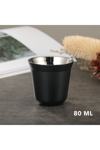 Coffee cup vacuum stainless stee 80ml black