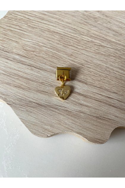 Paslanmaz Çelik Sallantılı Gold I Love Seni Seviyorum Italyan Bileklik Charm 1 Adet