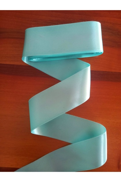 Mint Green Double-Sided Satin Ribbon 6 cm 10 Meters One Roll, Satin, Seten, Wide Ribbon, Ribbon 6 cm