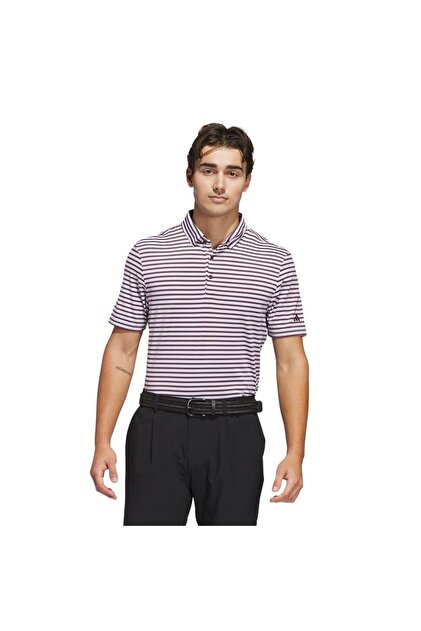Men's White Polo T-Shirt Ult Stripe Polo Jf4890