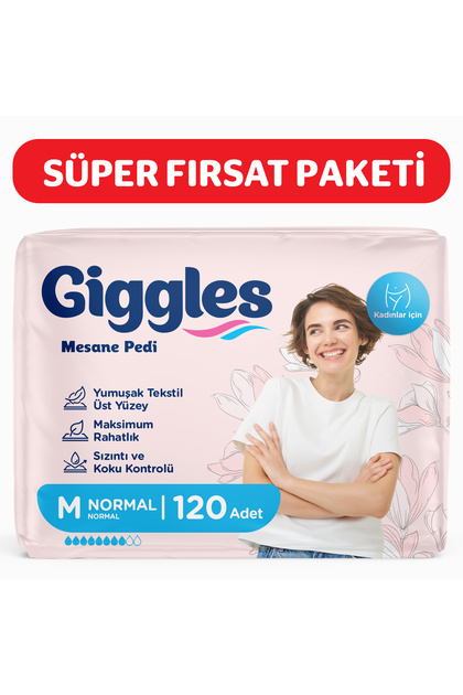 Kadın Mesane Pedi Medium Normal Emici İdrar Kaçırma Pedi 12 Paket x 10 Adet / Toplam 120 Adet
