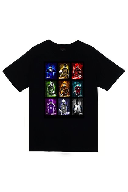 Blue Lock Anime Printed Unisex 100% Cotton Black T-Shirt