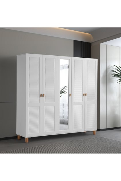 Favori %100 Mdf Membran 5 Kapaklı Dolap Gardırop