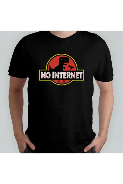 Chrome Jurassic Park Crew Neck 100% Cotton T-Shirt Model 1