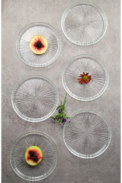 Cam Mini Tatlı Pasta Tabağı 16 Cm Sunumluk Tabak