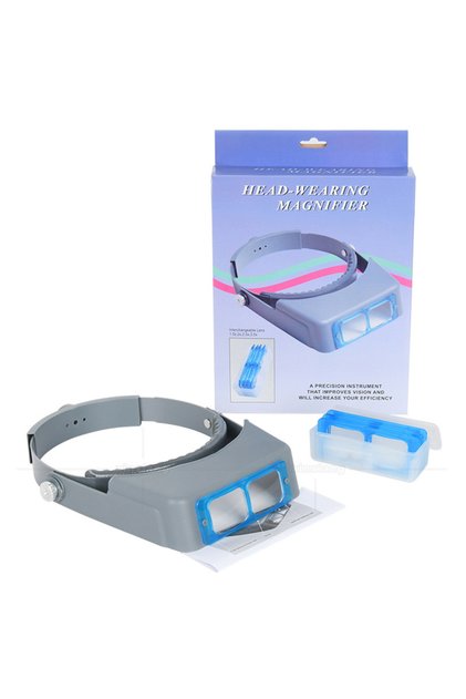 Blue 1.5X2X2.5X3.5X Professional Head Wearing Magnifier Optivisor Eye Loupe 4 Lens Magnifier For Wat