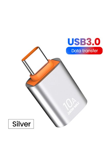 A- C silver 1pcs Elough 10A USB Type C To USB A Adapter USB 3.0to Type C OTG Converter Connector For