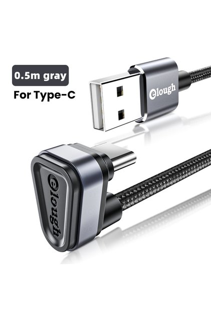 0.5m gray Elough USB Type C Cable For mi Redmi USB C Cable 2.4A Fast Phone Charging Data Cor...