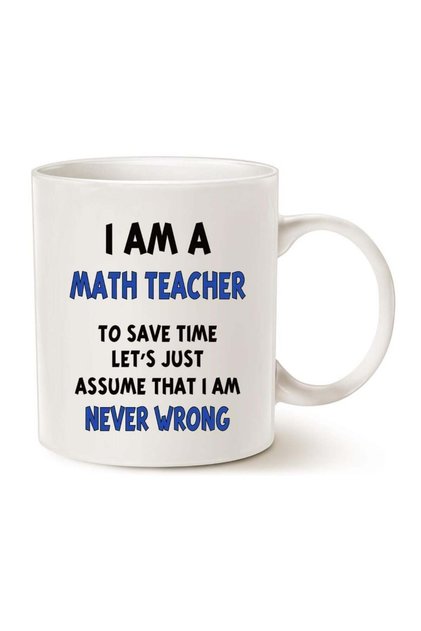 مج كوب قهوة بتصميم مضحك بعبارة "Assume I Am Never Wrong من البورسلين، مناسب كهدية عيد المعلم للمع...