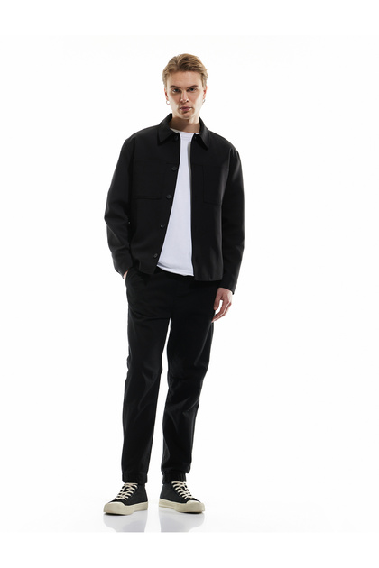 Chino Pocket Cotton Jogger Pants with Lace-Up Waist