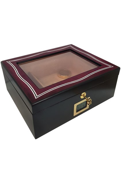 Kırmızı Camlı Dijital Humidor Puro Kutusu rb99kr