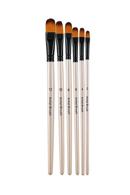 6 Pieces Oil Nylon Brush Set - Acrylic and Watercolor Brush cin685
