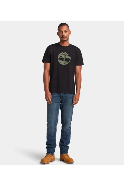 Camouflage Logo Men's Black T-Shirt