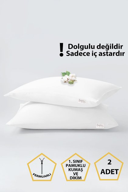 2'li Bebek Yastık İç Astarı , 35X45 Yastık Mitili , Pamuklu Yastık Şiltesi , Fermuarlı Yastık Kılıfı