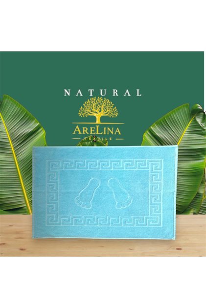 Foot Towel, Jacquard Foot Patterned Towel, Foot Mat Mint Cotton 50X70 cm