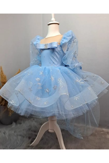 Özel Tasarım Snow Queen Kız Çocuk Elbise