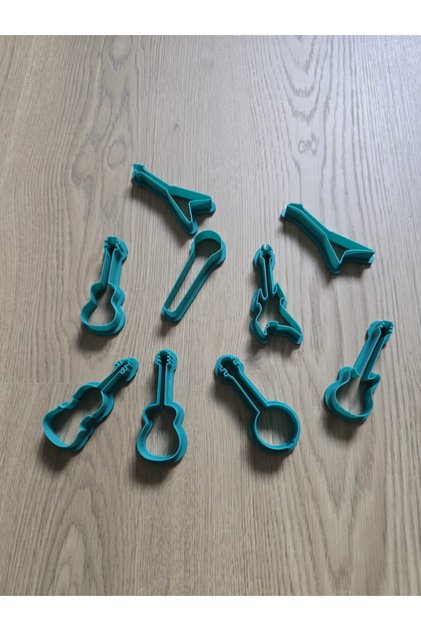 Guitar Themed Cookie Cutter 9 Pieces