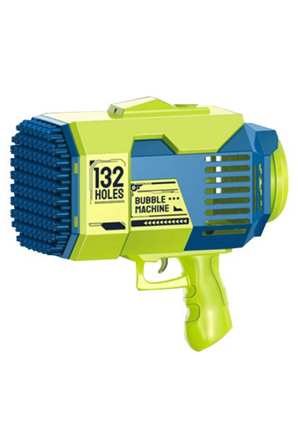 132 Holes Bubble Machine Toygun wt Light/Bubble Maker for Kids Indoor & Outdoor-Green