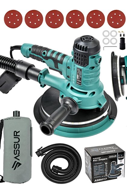 ASSUR 360 ledli 850w Pro Alçıpan Zımpara Makinası Toz Emmeli