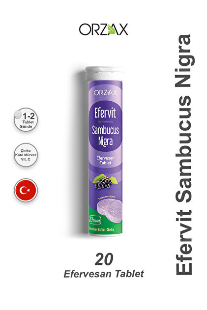 Orzax Efervit Sambucus Nigra Takviye Edici Gıda 20 Tablet - Fiyatı