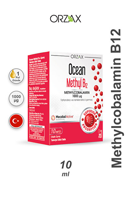 Orzax Ocean Methyl B12 10 ml Takviye Edici Gıda - Fiyatı, Yorumları