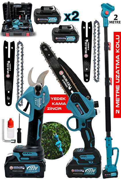 Mur-Cell Mur-9106 Şarjlı Dal Budama Testere - Makas 3'lü Set