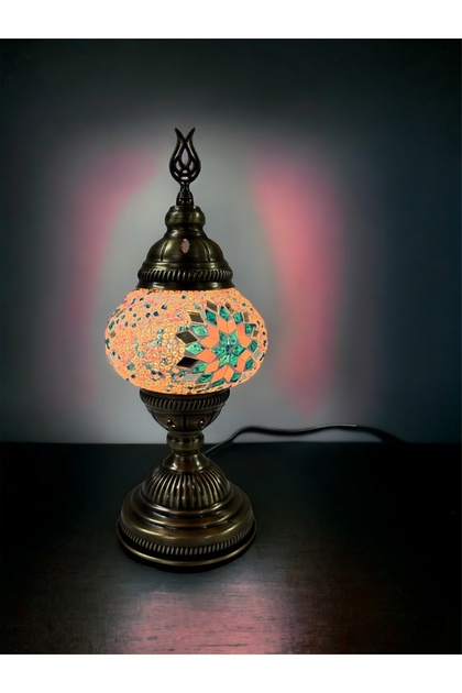 Desktop Authentic Ottoman Mosaic Lamp - Blue Pink