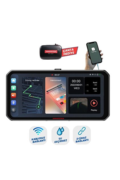 Knmaster MOTOPLAY 1000 – 6.25” Kablosuz CarPlay & Android Auto