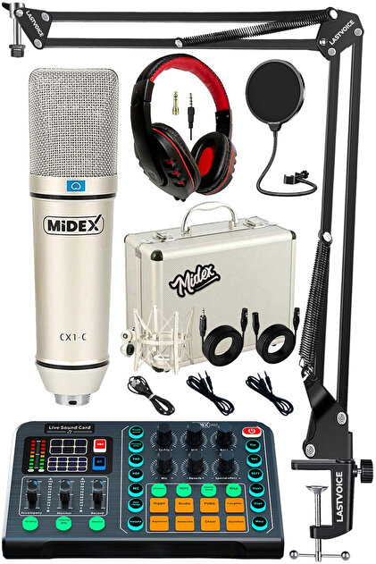 Midex Talent Paket-1 GMX-1 Mikrofon VS13 Ses Kartı Stüdyo Kayıt