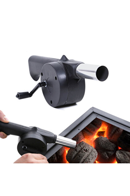 LMETJMA Hand BBQ Fan Outdoor BBQ Fan Air Blower For Barbecue Picnic Manual Crank Grill BBQ Fan Fi...