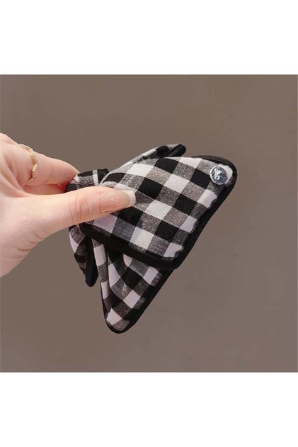 Black Plaid Large Latch Buckle
