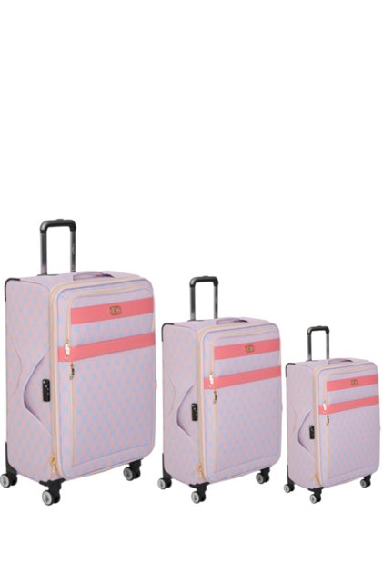 U.S. Polo. Assn. 24041-24039-24038-24040 3'lü set Unisex Monogram Kumaş valiz tatil bavul PUDRA