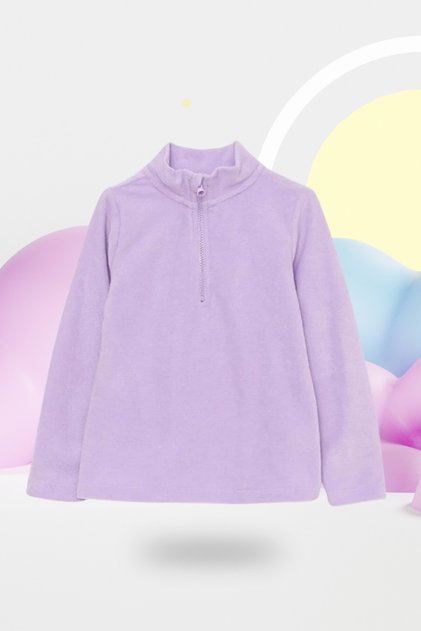 Basic Fleece Sweatshirt with Stand Collar