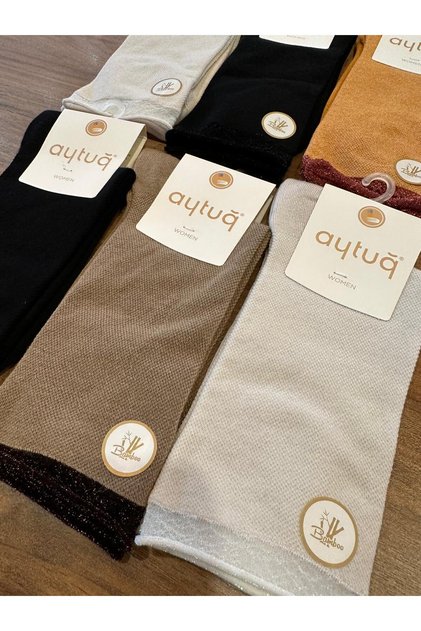 Premium Tulle Detailed Seamless Bamboo Socks 6 Pack