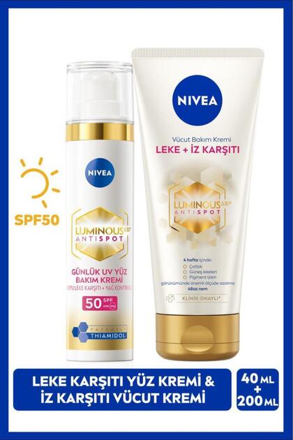 Luminous630 Thiamidol Etkili Leke Karşıtı Gündüz Kremi40ml ve Leke İz Karşıtı Vücut Bakım Kremi200ml