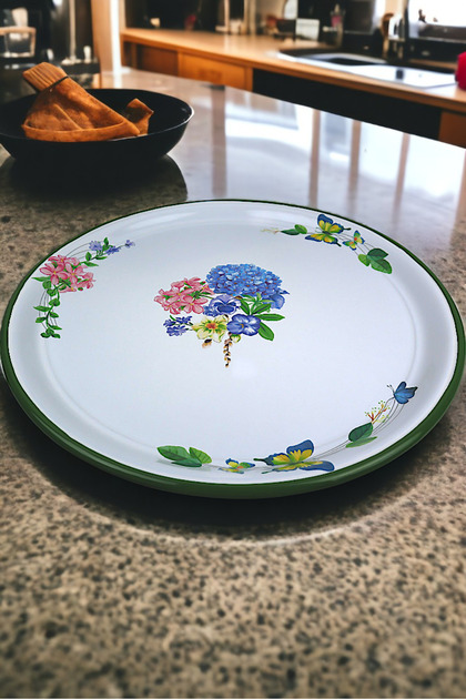 No. 60 Enameled Sini Tableware, Food Presentation Tray, Tableware Zinc ~58 cm 1mm. Thick Product.