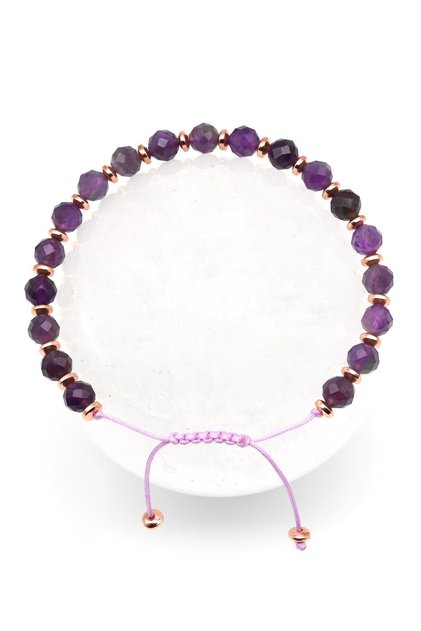 Amethyst Natural Stone Macrame Knitted Bracelet