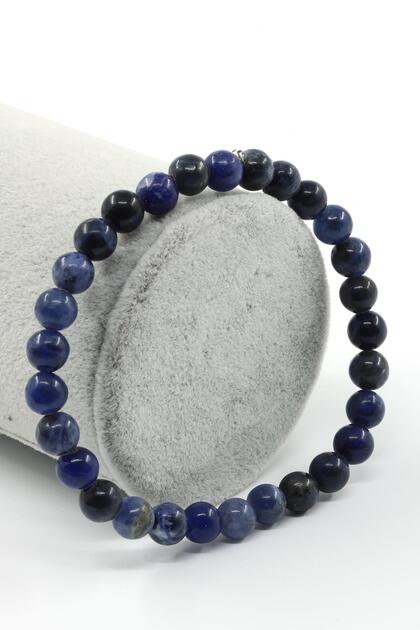 Sodalite Natural Stone Bracelet 6 mm Sphere Cut