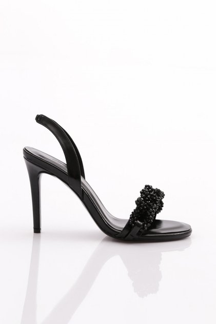 3030 Model Black Stone Chain Women's Evening Dress Shoes