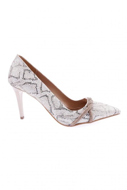Akt-01-23y Women's Silver Stone Twist Banded Evening Dress Shoes