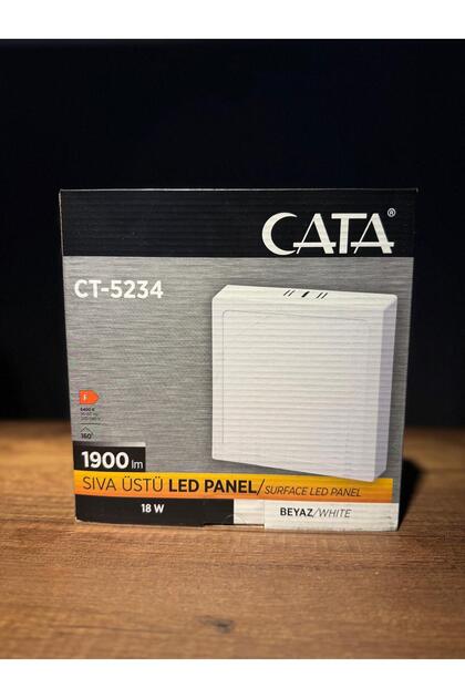 CT5234 18W SIVA ÜSTÜ KARE LED PANEL ARMATÜR BEYAZ IŞIK