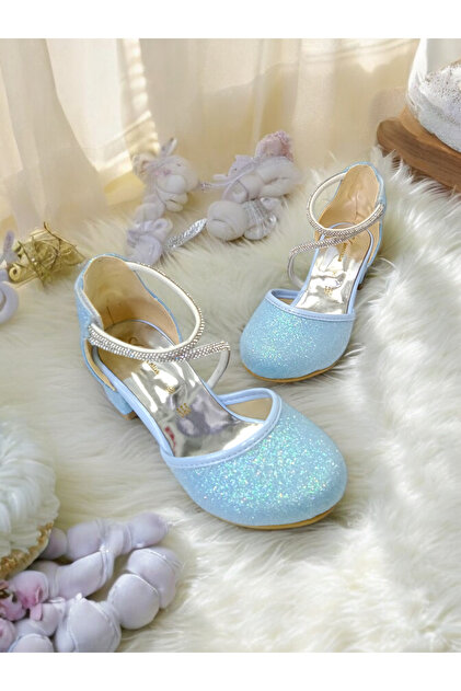 pediashoes Girls' Blue Color Stone Comfortable Heel Stylish Evening Shoes- Trendyol pediashoes Girls' Blue Color Stone Comfortable Heel Stylish Evening Shoes- Trendyol