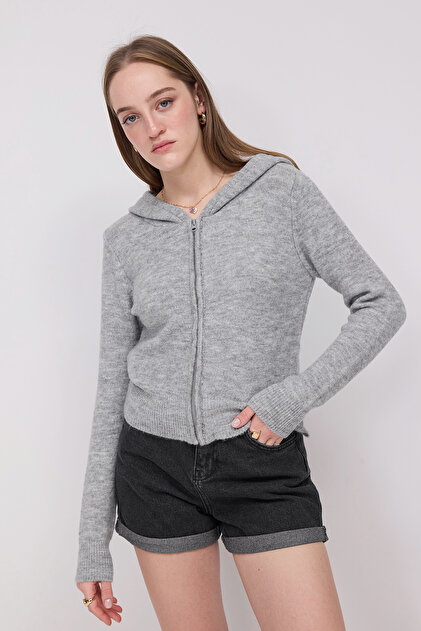 Addax Kapüşonlu Fermuarlı Triko Hırka H3454 - Fiyatı, Yorumları